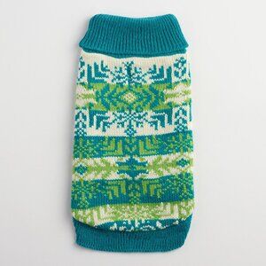 NWT size SMALL dog NEW sweater WORLD MARKET knit pet fair isle teal warm cute